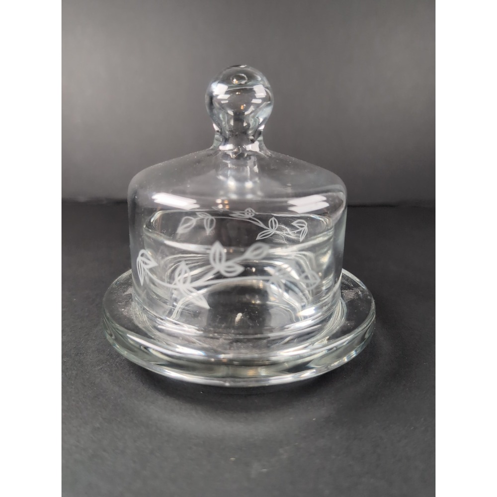 Princess House Vintage Small Heritage Clear Glass Dome Butter Dish Cloche